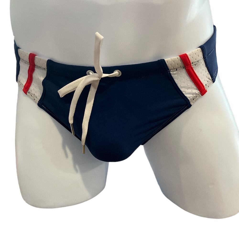 Andrew Christian Varsity Bikini Navy Blue Medium